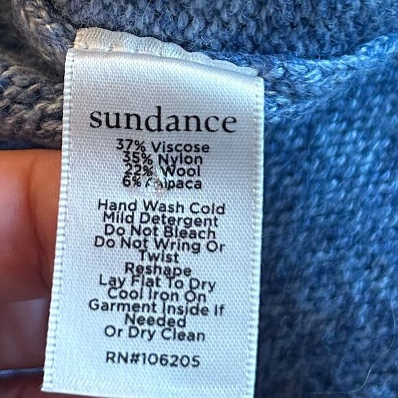 Sundance Cobalt Blue Wool Alpaca Lightweight Cardigan Sweater Medium Petite - Picture 6 of 7